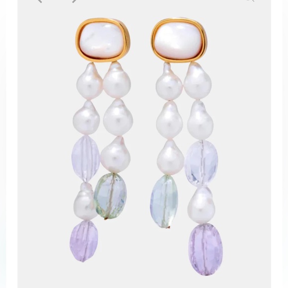 Lizzie Fortunato Holiday Freshwater Pearl Drop Earrings - Quartz - Amethyst
